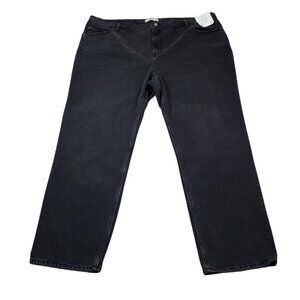 Abercrombie 90s Straight Ultra High Rise Jeans Black Stretch Plus Size 24 37